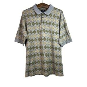 Givenchy VINTAGE Activewear 90s Men's XL Geometric Print Polo Shirt Golf